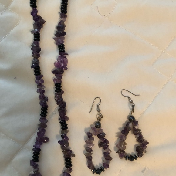 HANDMADE ONE OF A KIND 20” NECKLACE AND 3”EARRINGS - Picture 7 of 7